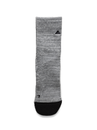 A single Ridgemont Staple Quarter Socks Grey with a black toe cap and a small black Adidas logo on the upper cuff, shown against a plain white background.