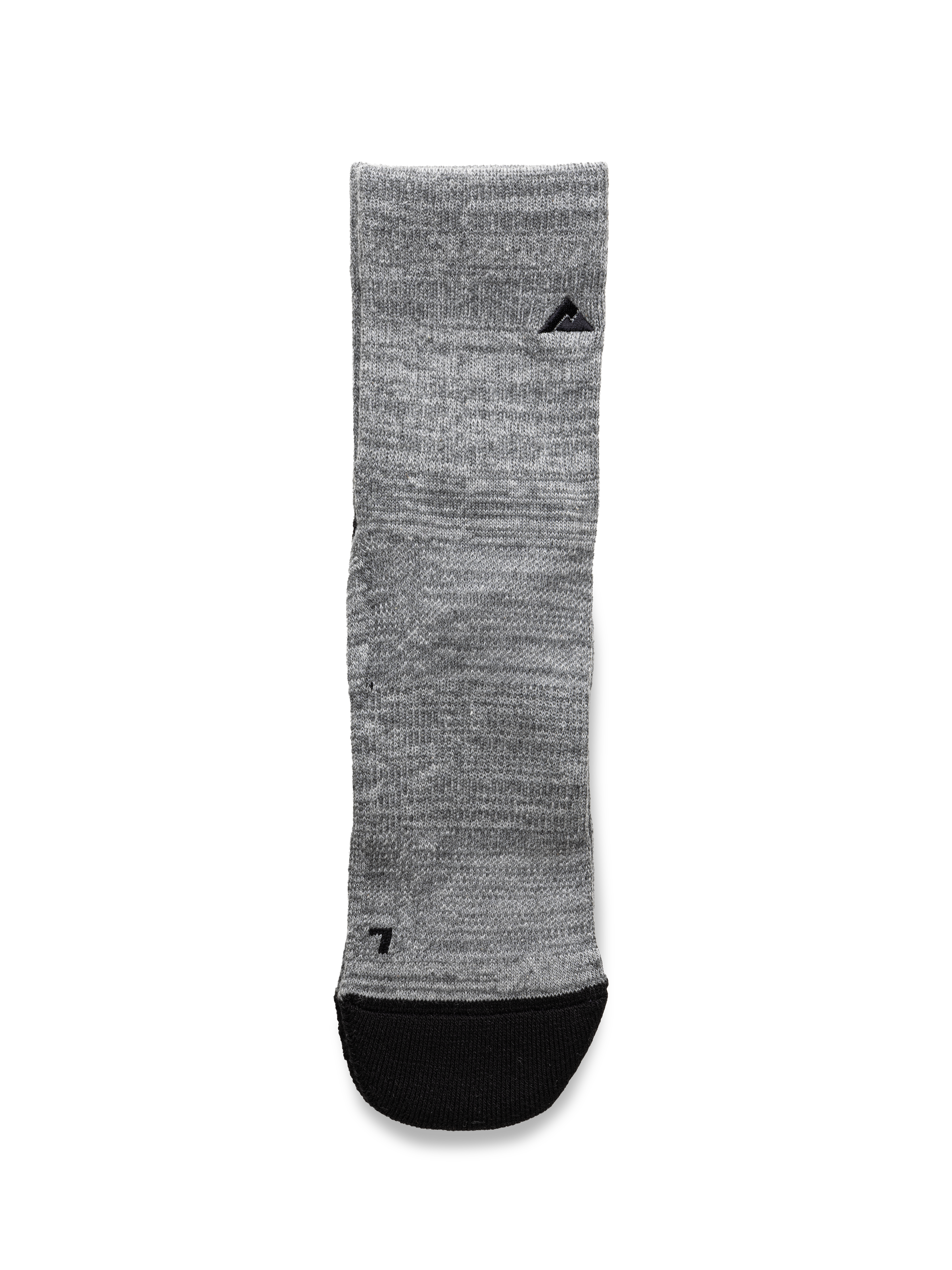 A single Ridgemont Staple Quarter Socks Grey with a black toe cap and a small black Adidas logo on the upper cuff, shown against a plain white background.