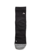 A single Ridgemont Staple Quater Socks Flat with a gray heathered toe cap and small white logo details, shown flat against a solid white background.