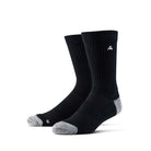Pair of Ridgemont Staple Socks in Black with Grey Toe and Heel with Grey Logo