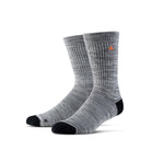 Pair of Ridgemont Staple Socks in Grey with Black heel and toe box and orange logo