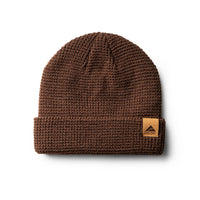Ridge Waffle Knit Beanie - Brown